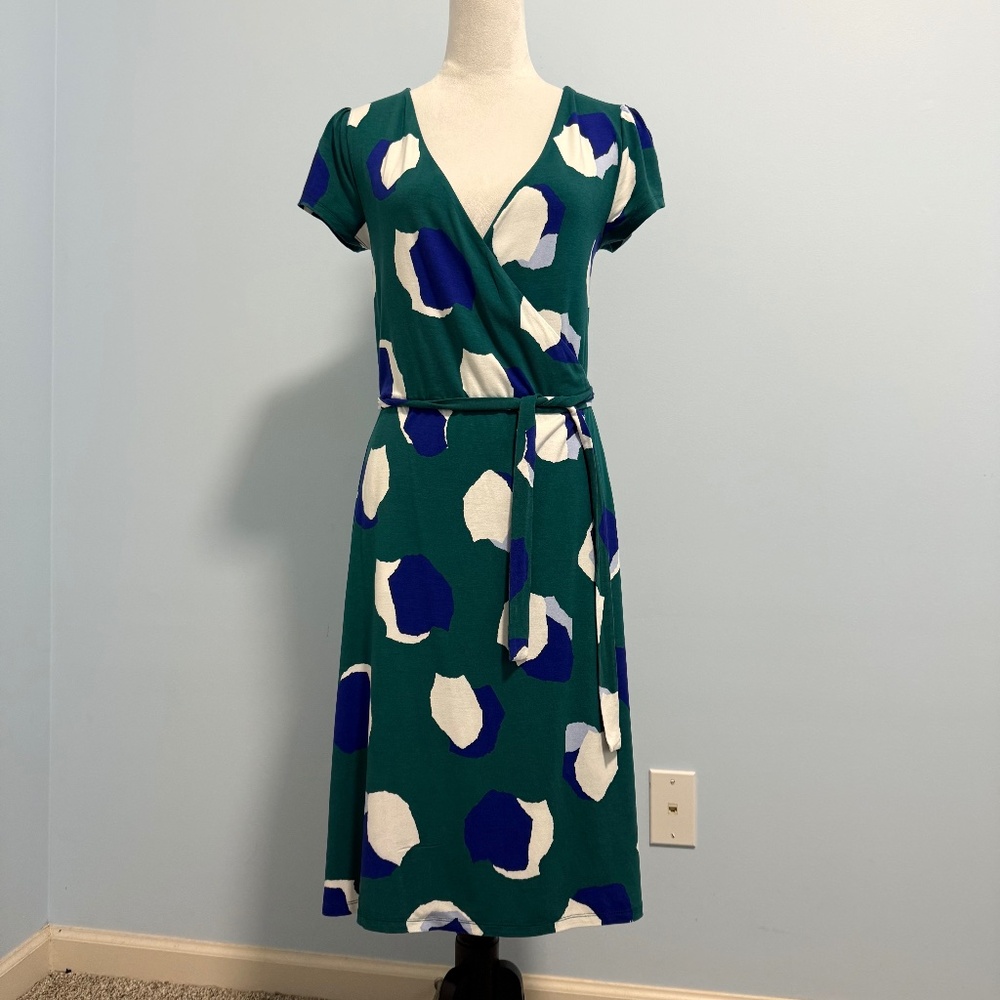 Boden Short Sleeve Midi Wrap Dress Size 8 R